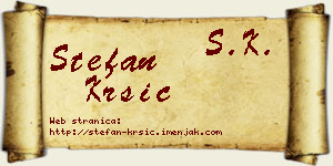 Stefan Kršić vizit kartica